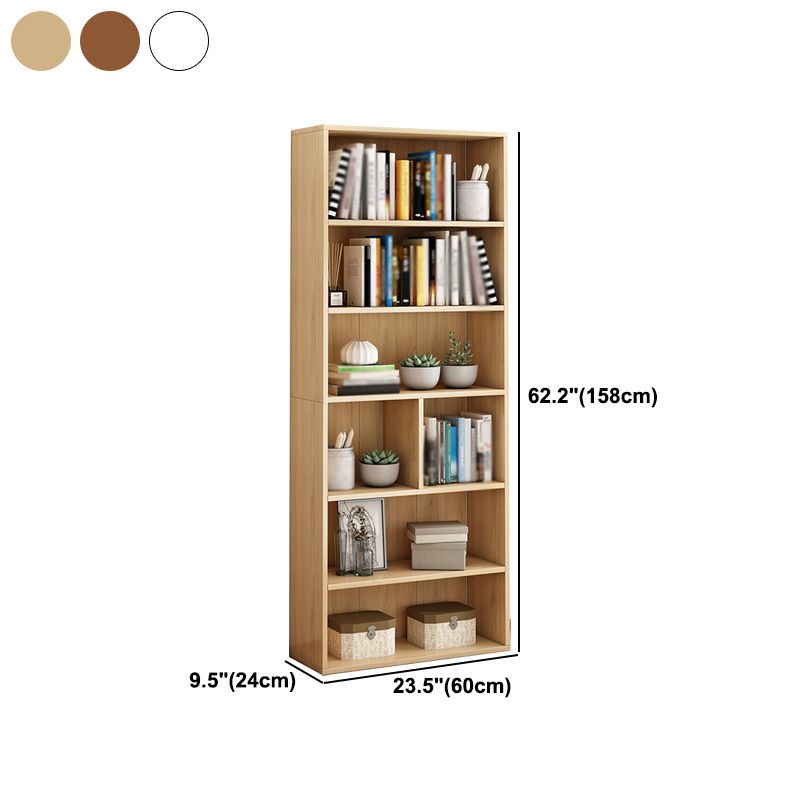 Scandinavian Manufactured Wood Standard Bookshelf Vertical Bookshelf for Living Room