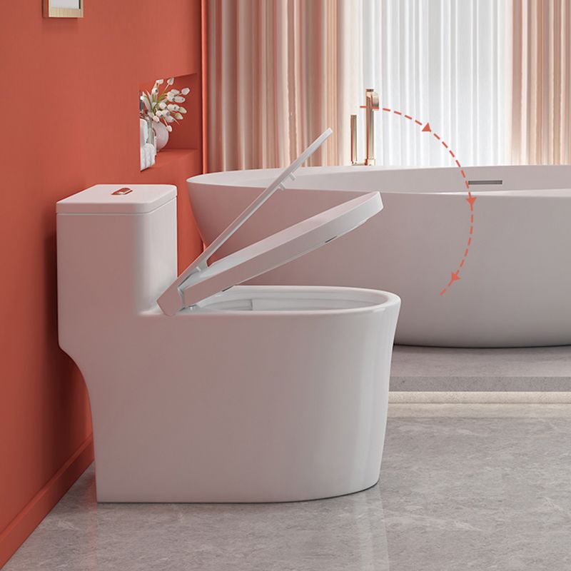 Traditional Floor Mount Toilet White Seat Included Toilet Bowl for Bathroom