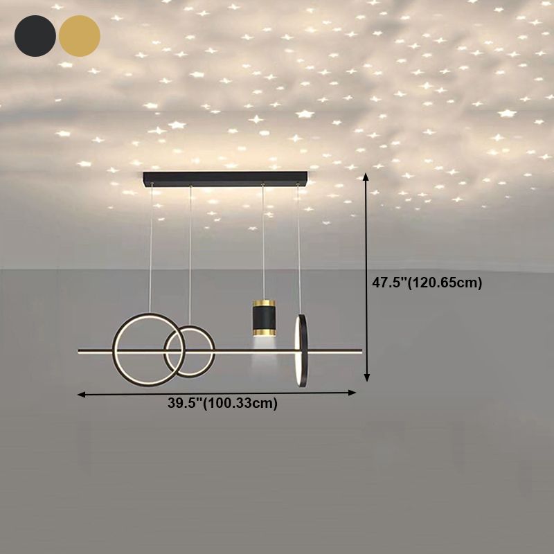 Contemporary Style Linear Shape Island Lighting Ideas Metal Island Pendants