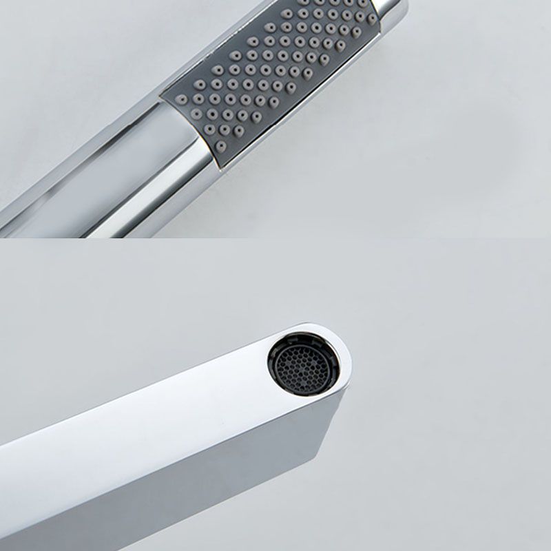 Contemporary Chrome Bath Faucet Trim Swivel Wall Mounted with Hand Shower