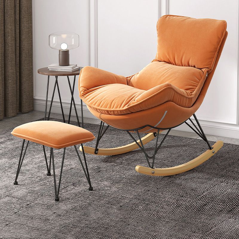 Solid Wood Rocking Chair Contemporary Rocker Chair with Padded Seat