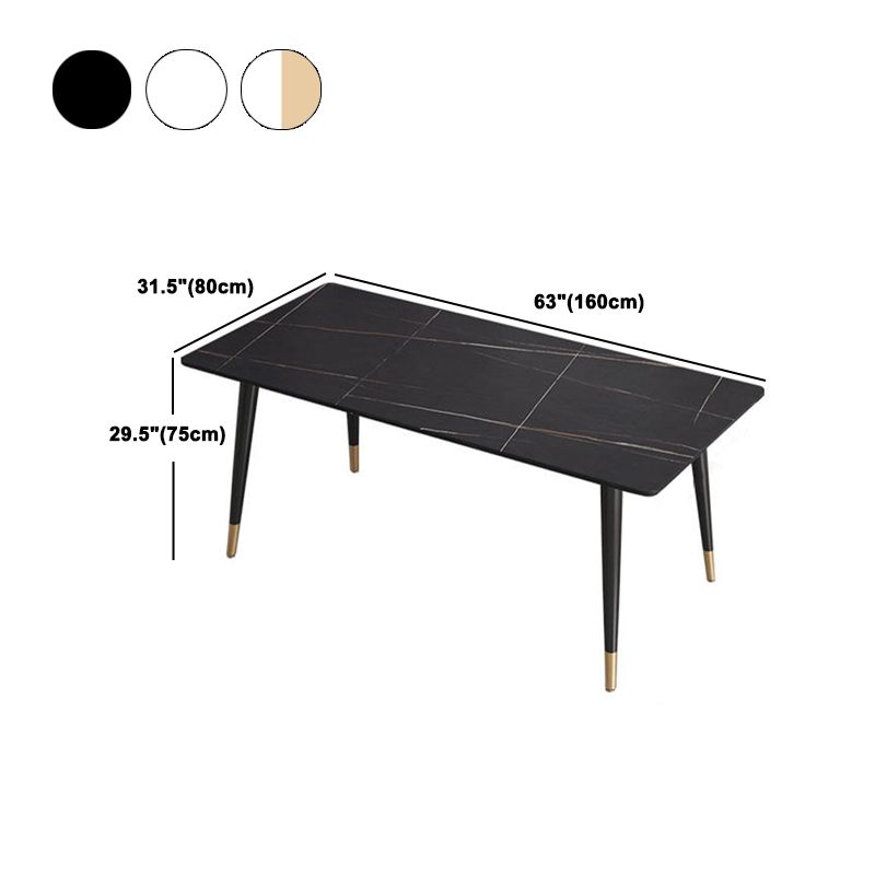 Rectangle Modern Dinette Set 1/4/5 Pieces Black Base Indoor Dining Table Set