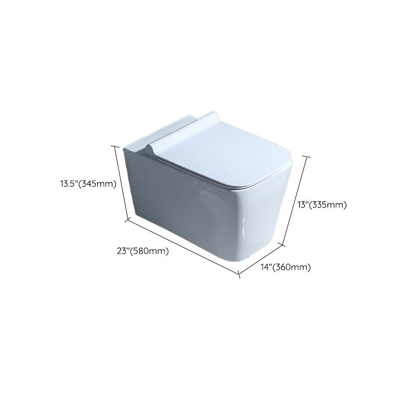 Modern Concealed Tank Toilet Skirted Ceramic Wall Hung Flush Toilet with Seat