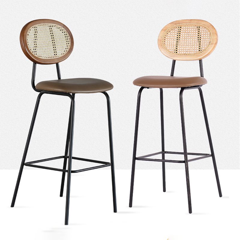 Contemporary Low Back Dining Stool Armless Bar Stools with Cushion