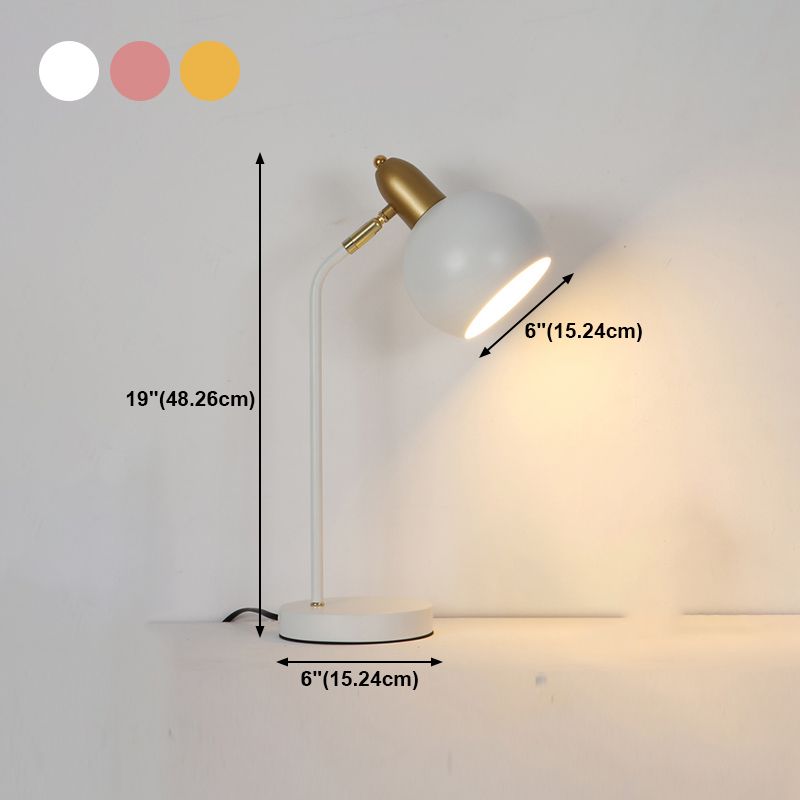 Modern Style Spherical Shape Table Light Metal 1 Light Nightstand Lamps for Bedside