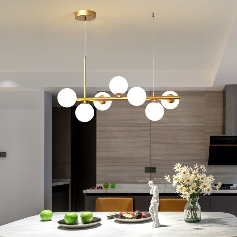 Nordic Modern Island Light Dining Room Glass Shade Hanging Light Fixture