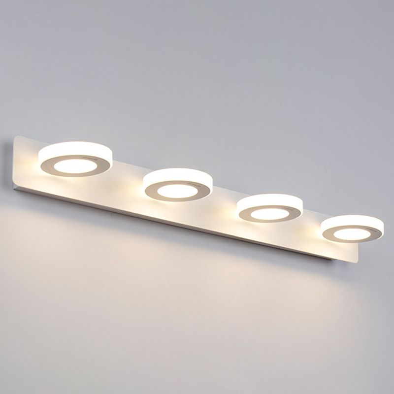 Multi-Lights Geometric Shade Wall Sconce Modern Style Metal Mirror Wall Lighting in White