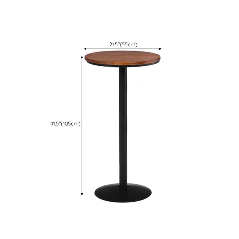Industrial Metal Base Bar Table Black Iron Solid Wood Patio Bar Table