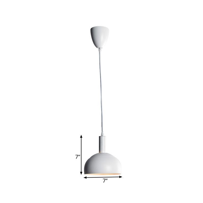 Dome Iron Down Lighting Modern Nordic Style 1 Restaurant léger suspendu suspendu en blanc