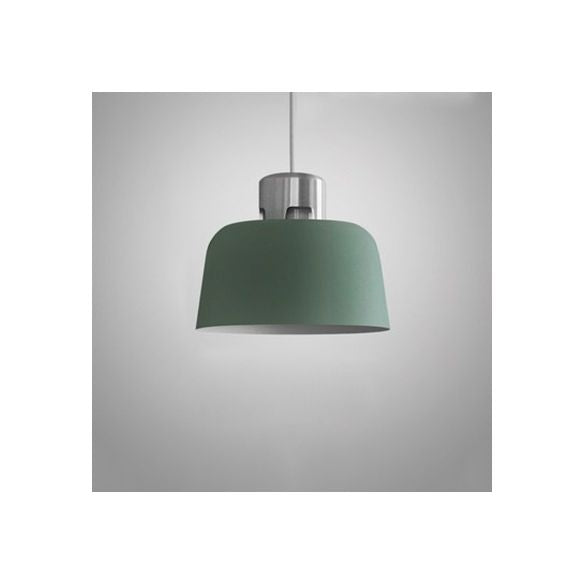 Tombra de cubo de metal Luz colgante de luz individual iluminación colgante nórdica en azul/verde/rosa para restaurante de restaurantes comedor