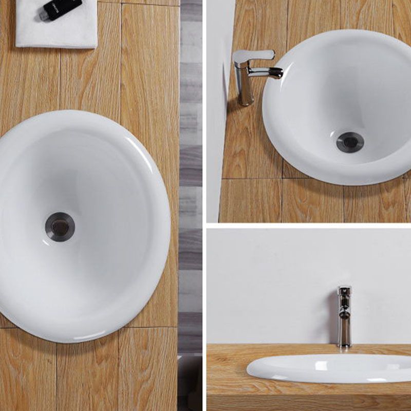 Modern Style Bathroom Sink Oval Porcelain Undermount Bathroom Sink
