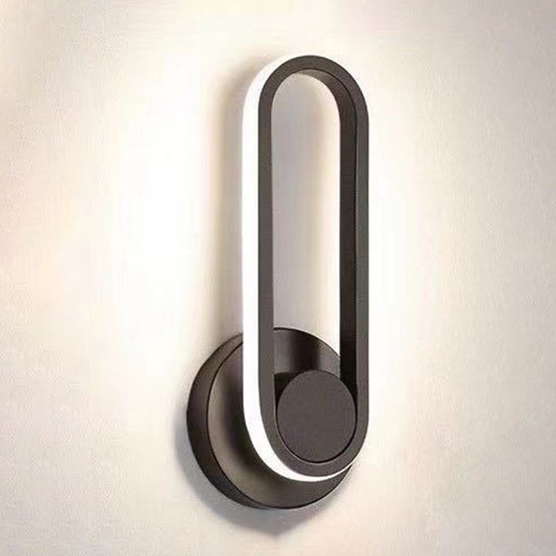 Oval Shape Metal Wall Light Modern Style Single Light Wall Sconce Light