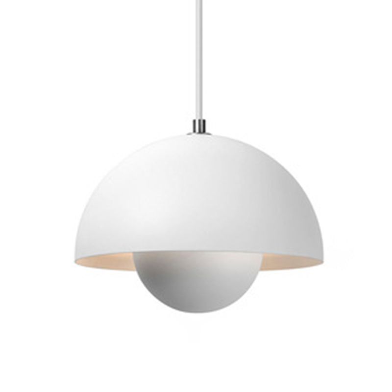 Modern Globe Pendant Ceiling Lights 1 Light Pendant with Stainless Steel Shade for Bedroom