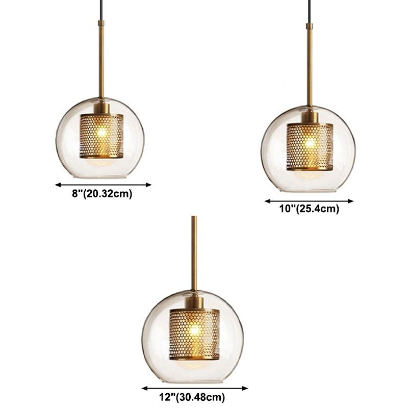 Moderno una testa appesa a palla limpida vetro a base di vetro contemporaneo a ciondolo di illuminazione per sala da pranzo