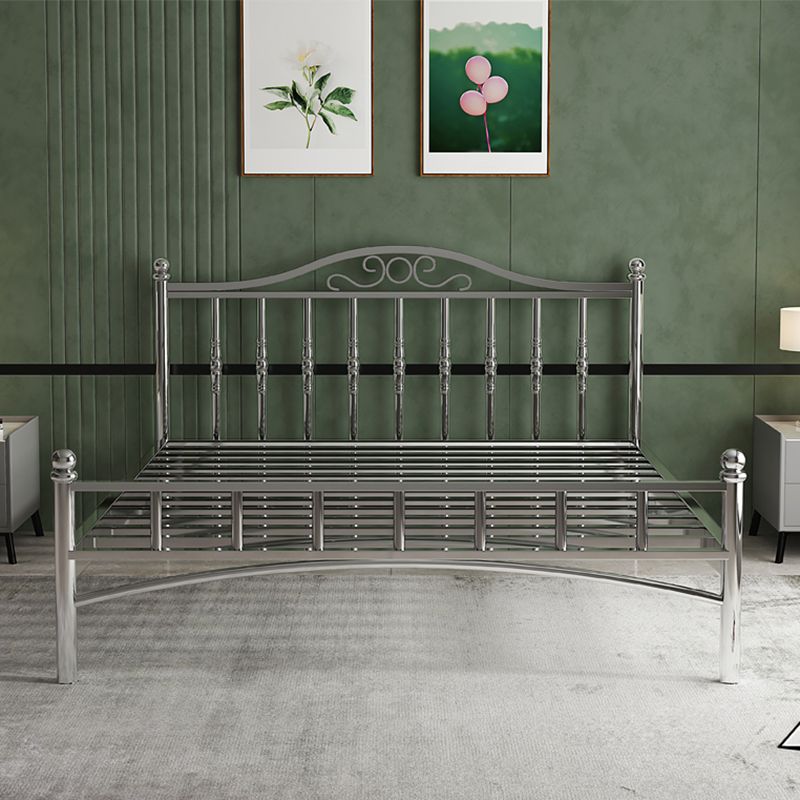 Modern Silver Color Bed Headboard Standard Bed with Metal Legs