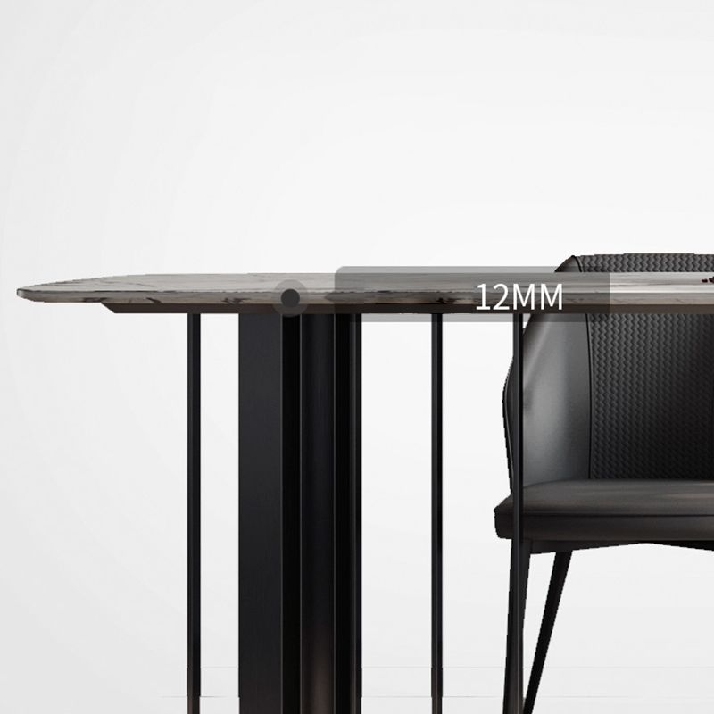 Dinner Table Stone Top Modern Double Pedestal Dining Table without Chair