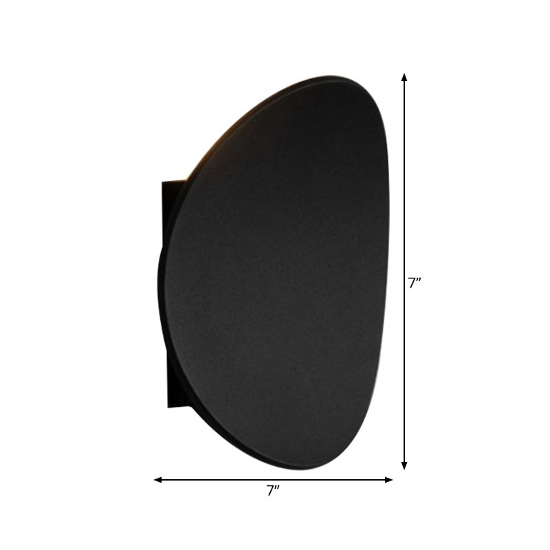 Black Geometric Wall Lighting Fixture Simplicity LED Metal Wall Mount Light in Warm/White Light