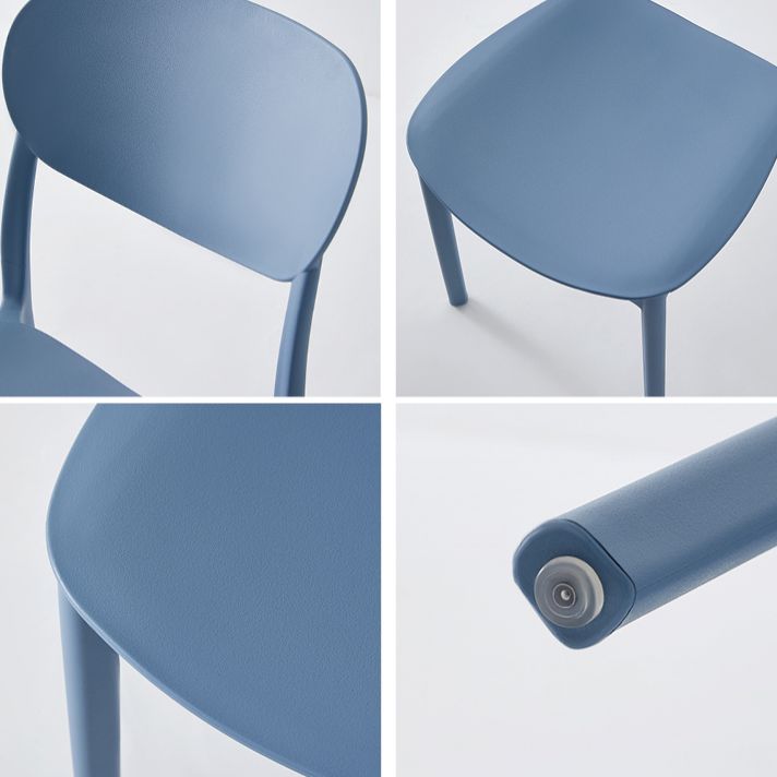 Contemporary Plastic Dining Chair Open Back Dining Side Chair for Kitchen