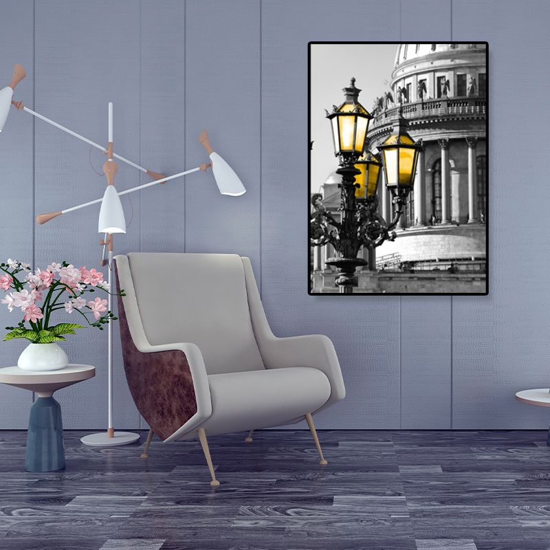 Cathedral Scene Wrapped Canvas Modern Famous Architecture Wall Decor in Pastel Color