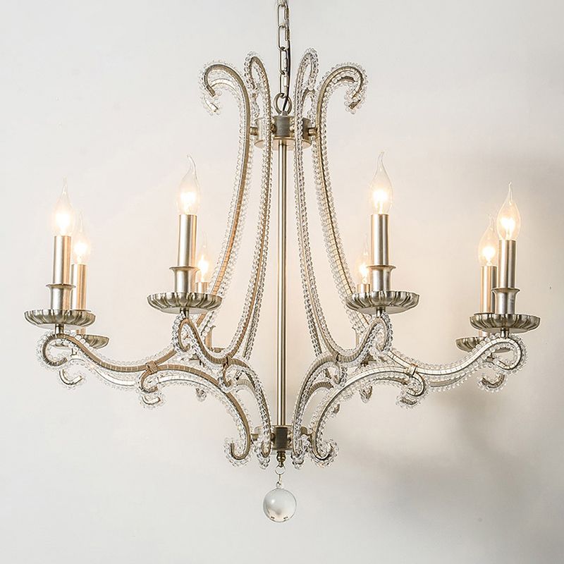 Silver Chandelier Light Fixtures Sputnik Traditional Ceiling Light Fixture for Bedroom