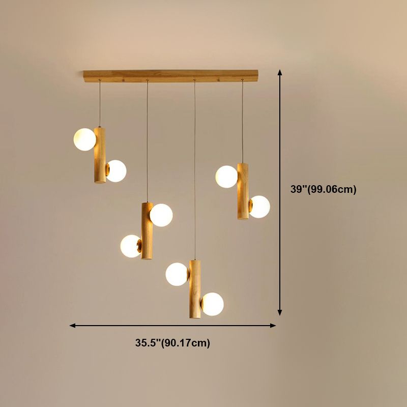 Modern Style Linear Hanging Island Lights White Glass Pendant Light Fixtures