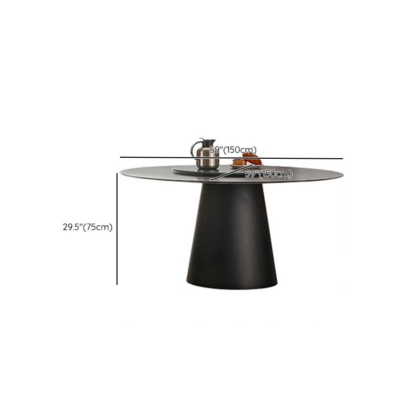 Contemporary Dining Round Table Sintered Stone Table with Metal Legs for Home Use
