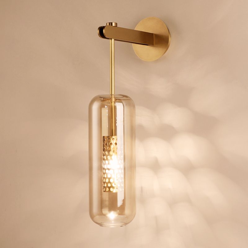 Einfachheit im zeitgenössischen Stil Wandleuchte leichte Glasschatten Wandlampe für Schlafzimmer