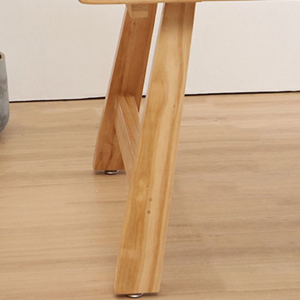 Rectangle Pine Solid Wood Table Modern Dining Table with Double Pedestal for Restaurant