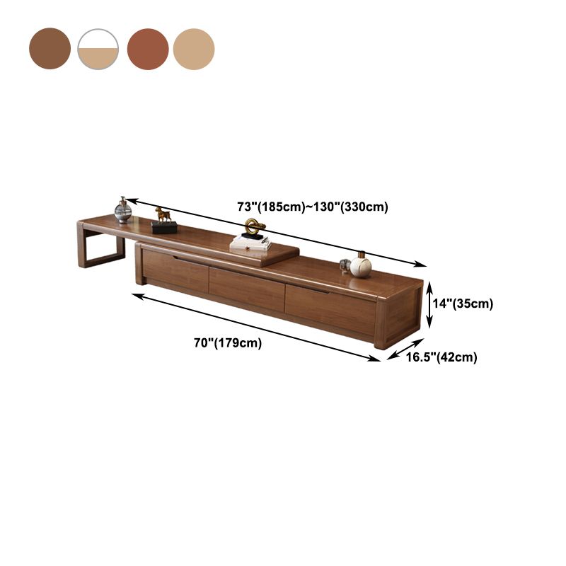 13.78"H TV Stand Traditional Style Solid Wood TV Console with 3 Drawers