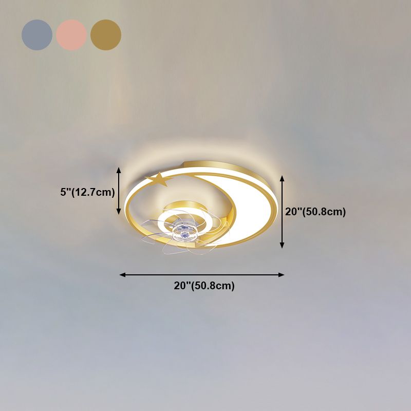 Metall Geometrische Flush Mount Lüfter Leicht modern