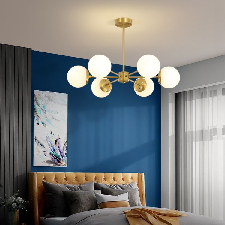 Moderne stijl Globe Glass Kroonluchter Licht Gold Metal Lighting Fecture voor woonkamer