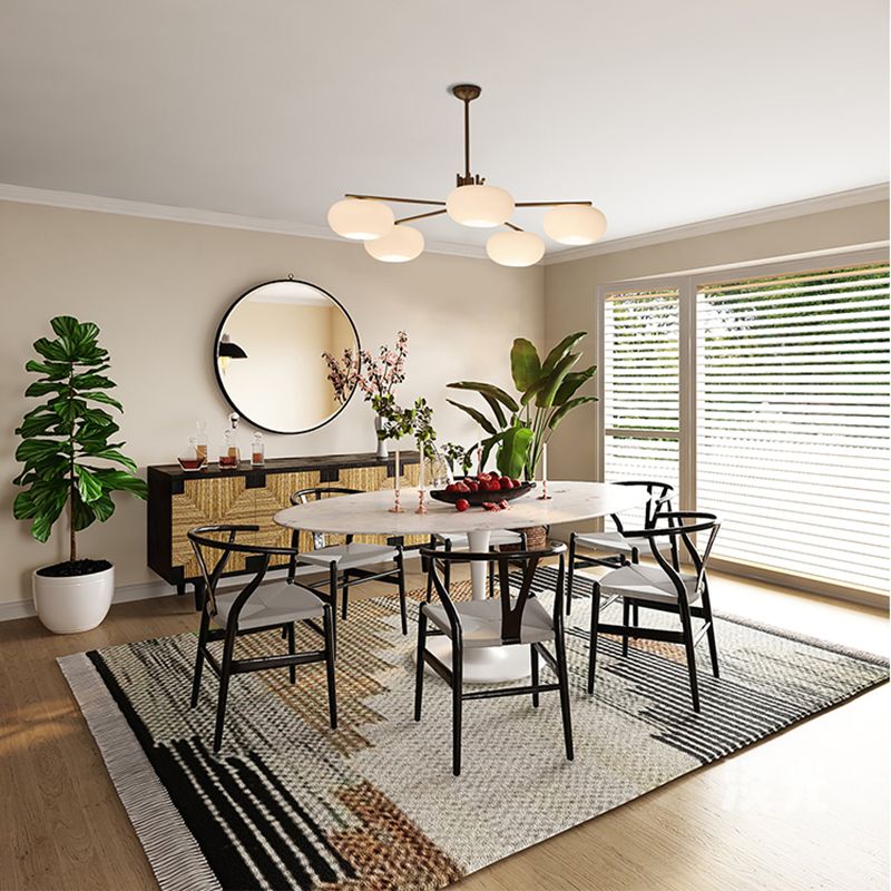 Lámparas de lámparas de lámpara de madera moderna tazón de colgante de suspensión múltiple