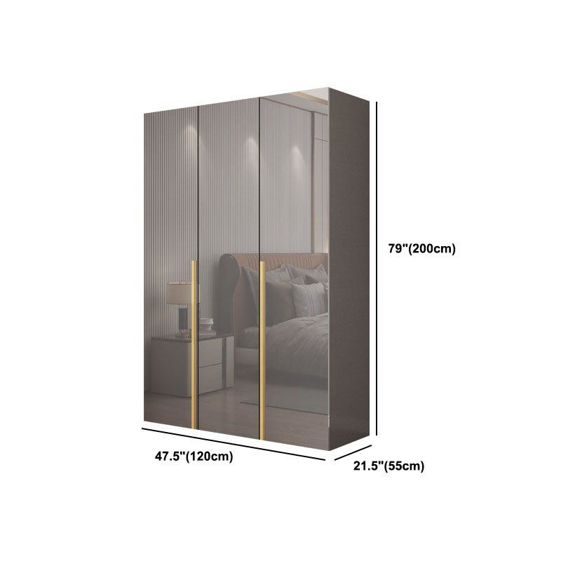 Contemporary Style Wood Wardrobe Gray Colour 1-Drawer Wardrobe Closet for Home