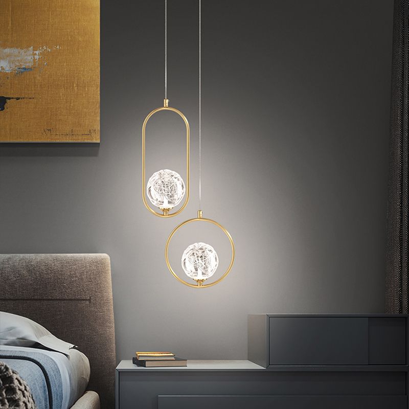 Zeitgenössische globale hängende Lichtkit Glas 1-Licht Deckenleuchte für Schlafzimmer