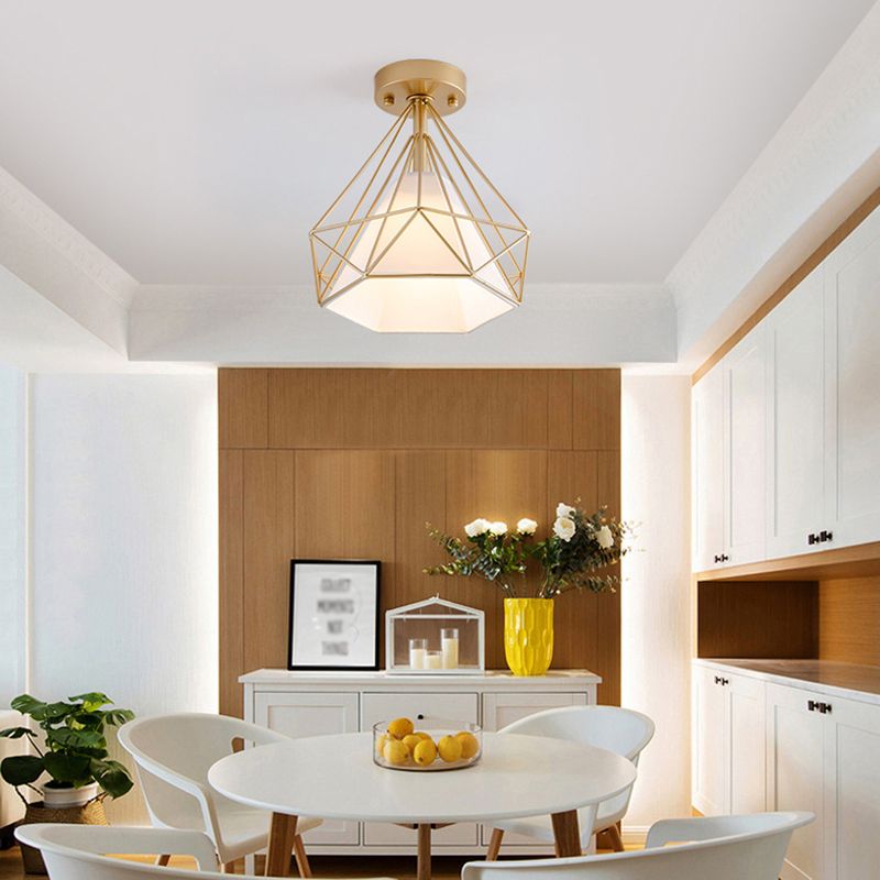 Lampada a montaggio a soffitto in metallo in metallo industriale 1 lampada a soffitto leggera