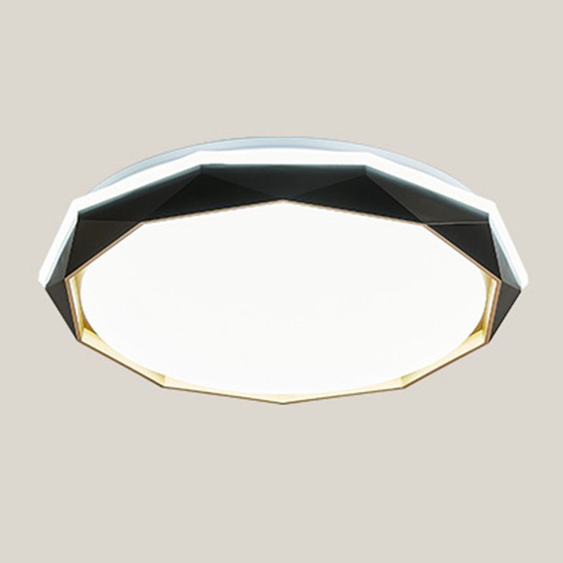 Geometric Flush Mount Fixture Contemporary Metal 2 Lights Flush Light