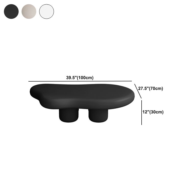Scandinavian Free Form Solid Wood Coffee Table 11.8"H 4 Legs Cocktail Table