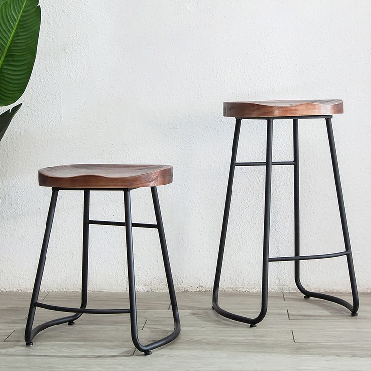Modern Footrest Solid Wood Bar Stool Dessert Shop Backless Stool