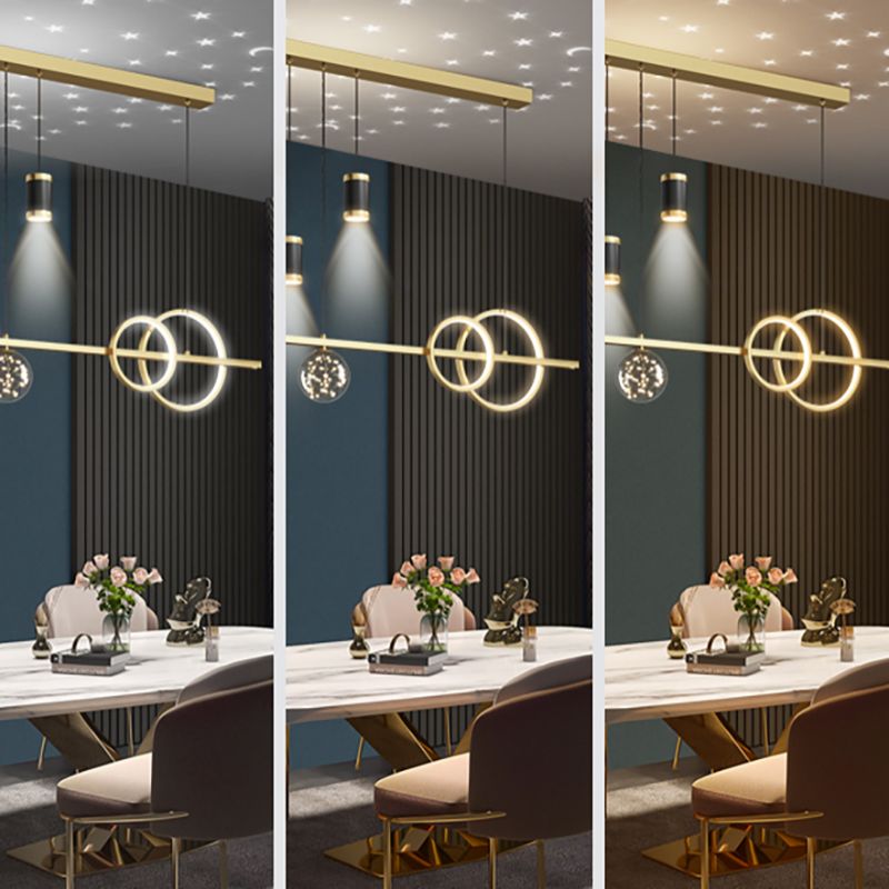 Simple Dining Chandelier Light Modern Style Metal Pendant Lamp Fixture for Dining Room