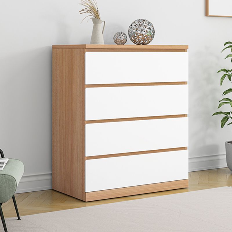 Contemporary Wood Accent Chest with 4/5 Drawers Rectangle Standard Chest