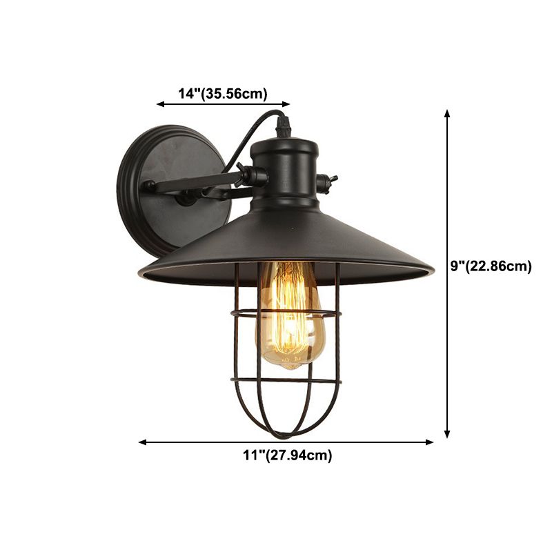 Industrial Metal Shade Wall Lamp Minimalism Wall Sconce Lighting Fixture for Bedroom
