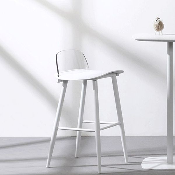 Modern Armless Backrest Counter Stool Iron Kitchen Bar Stool with Acrylic Seat and Pedal