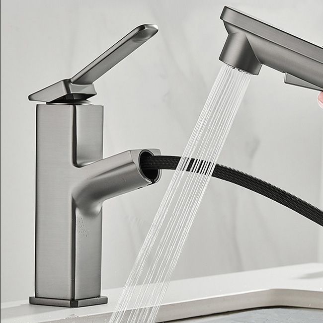 Modern Brass Sink Faucet Centerset Bathroom Faucet with Water Hose