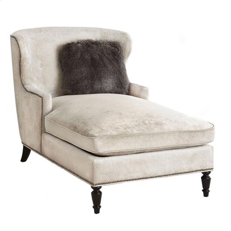 French Country Upholstered Chaise Lounge Couch Micro-velvet Chaise Lounge Chair