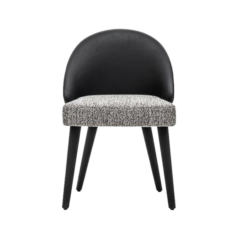 Home Industrial Dining Chair Kitchen Wood Dining Chair in Black Legs