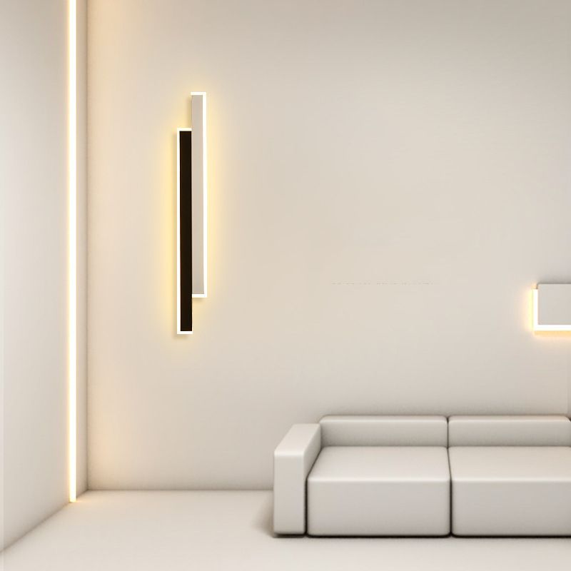 Contemporary Style Linear Wall Mounted Lamps Metal 2 Lights Wall Mounted Lights