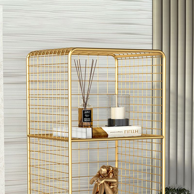 Modern Style Bookshelf Standard Vertical Closed Back Metal Bookcase