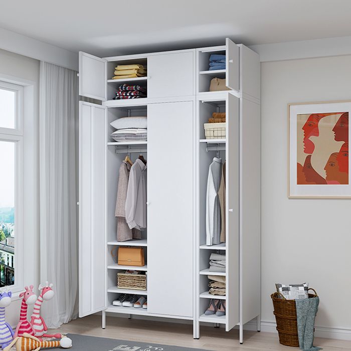 Contemporary Cabinet for Home Metallic Finish Storage Cabinet