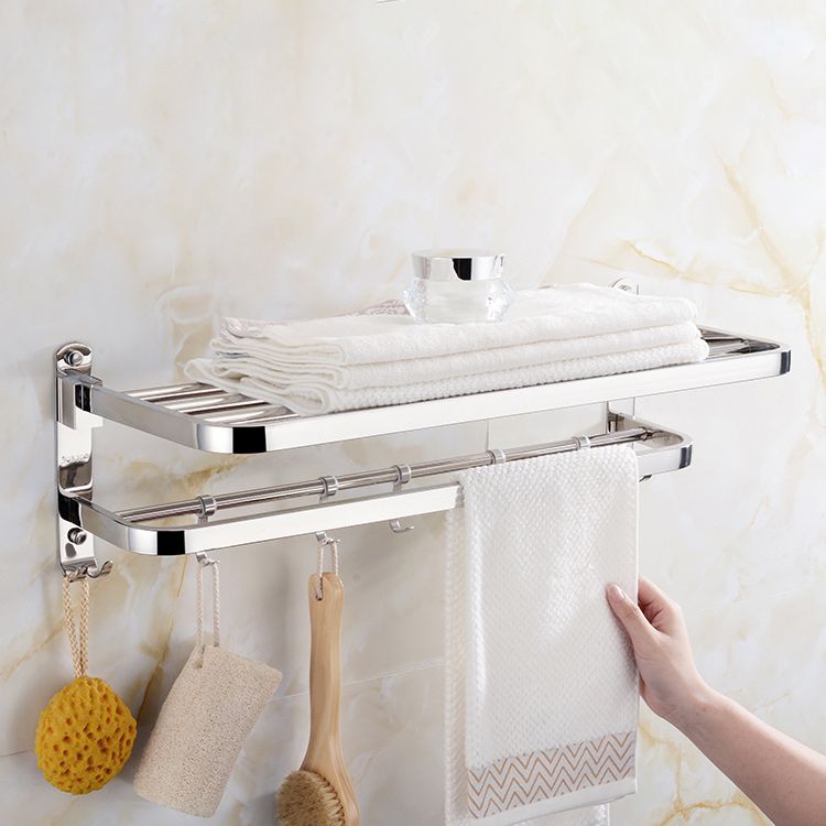 Contemporary Bath Hardware Set in Stainless Steel Chrome Robe Hooks/Towel Bar