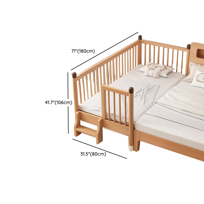 Traditional Wooden Nursery Bed Rectangle Pure Color Baby Crib